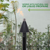 Big Kahuna Black Cone Automated Permanent Gas Tiki Torch