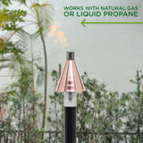 Big Kahuna Smooth Copper Cone Permanent Gas Tiki Torch
