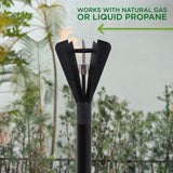 Big Kahuna Fin-Style Automated Permanent Gas Tiki Torch