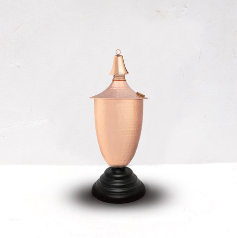 Small Elegant Hammered Copper Tabletop Torch